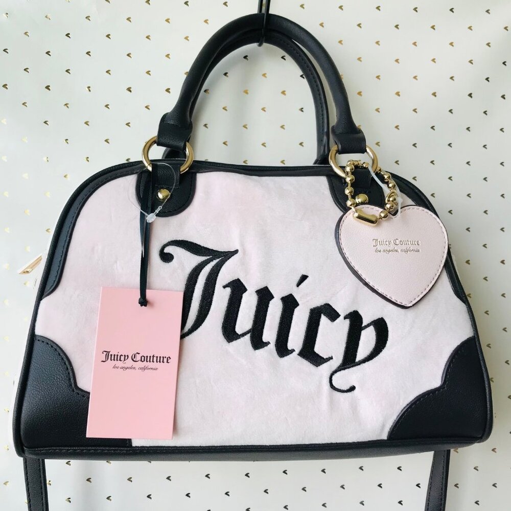 Juicy Couture Urban Heritage Velour Bowler  Powder Blush / Brown  NWT